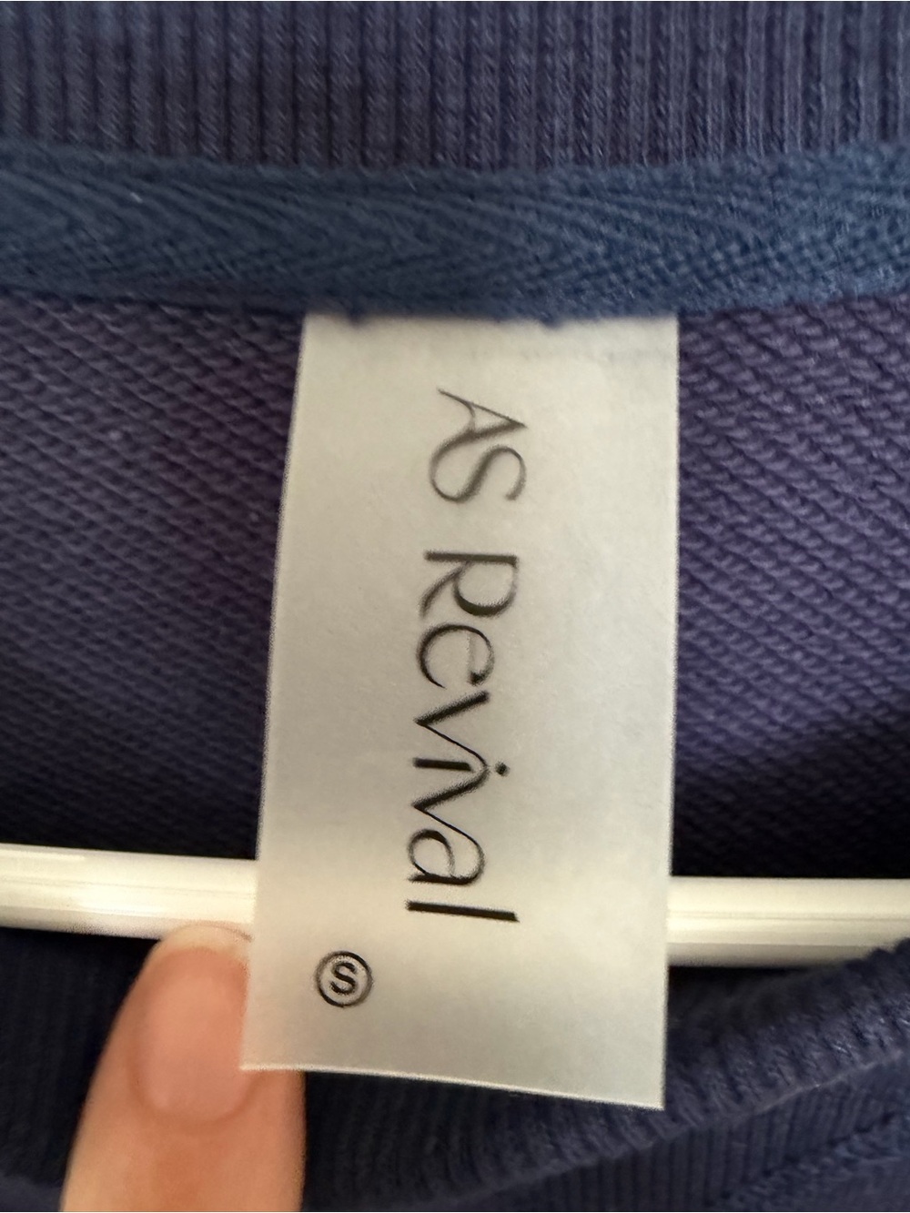Altar'd State Navy Crewneck Sweatshirt with Cream USA embroidery - Picture 3 of 5